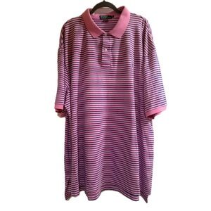 POLO RALPH LAUREN SS Pima Cotton Polo Shirt Pink Navy Size 3X BIG